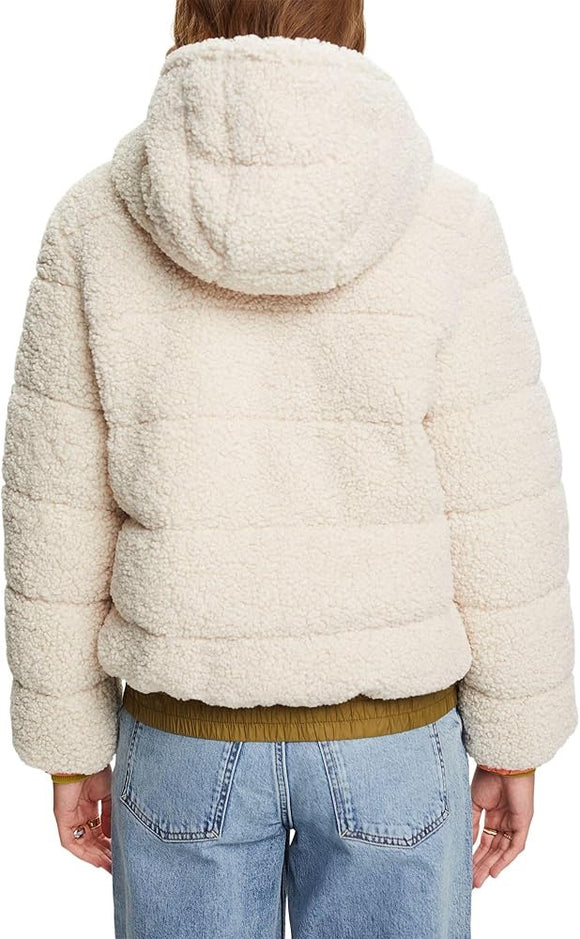 Esprit Women's Recycled Reversible Teddy Faux Fur Jacket Size M MSP$185