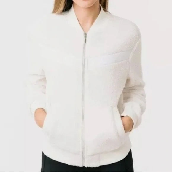 Zyia Women's Flying V Fleece Jacket - Ivory Size L