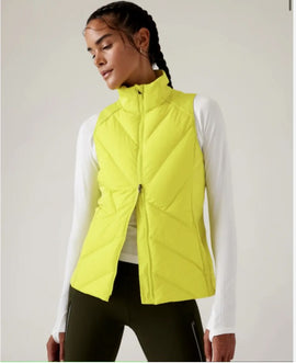 Athleta Inlet Neon Yellow Quilted Vest Size M MSP$149
