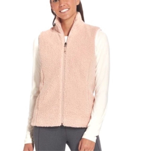 Calia Light Pink Sherpa Fleece Vest Size M MSP$80