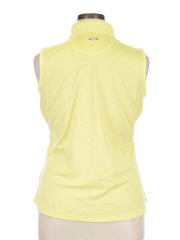 Greg Norman Yellow Polka Dot Sleeveless Golf Polo Size XL - 0