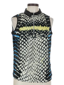 Jamie Sadock Black, Yelllow & BLue Crinkle Sleeveless Golf Top Size L-1