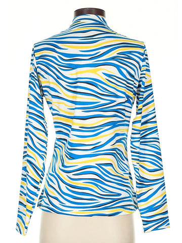 Tail Activewear Kit Long Sleeve Golf Top - Zebra Tails Size S MSP$100 - 0