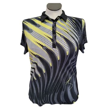 Jamie Sadock Black, Yellow & Gray Crunch Golf Top Size L MSP$93