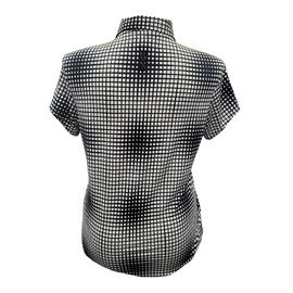 Jamie Sadock Black & Gray Grid Print Shot Sleeve Golf Top Size L MSP$95 - 0