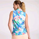 New Walter Hagen Sleeveless Golf Polo - Blue Gouache Floral MSP$55-2