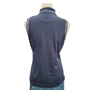 Greg Norman Navy Sleeveless Polo w/ Zebra Trim & Logo Size M-2