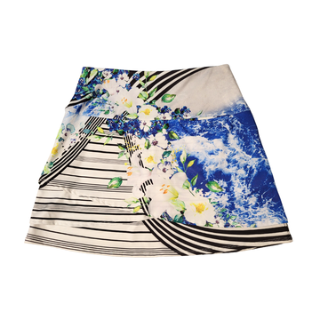 Lucky in Love White Floral & Stripe Print Golf Skort Size M MSP$105 - 0