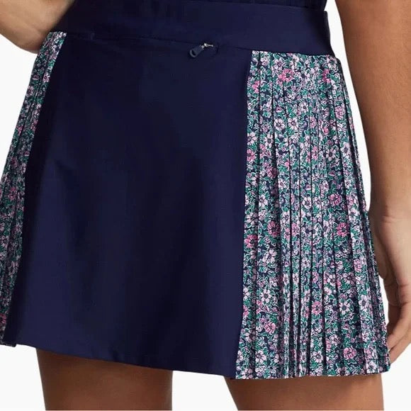 Ralph Lauren RLX Side Pleated Golf Skort - Navy/Botanical Prep Size L MSP$168