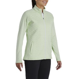 New Footjoy Women's Full-Zip Quilted Green Microstriped Jacket Size XL MSP$165