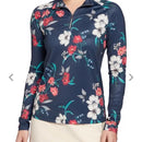 Lady Hagen Navy Floral Long Sleeve Golf Top MSP$70-1