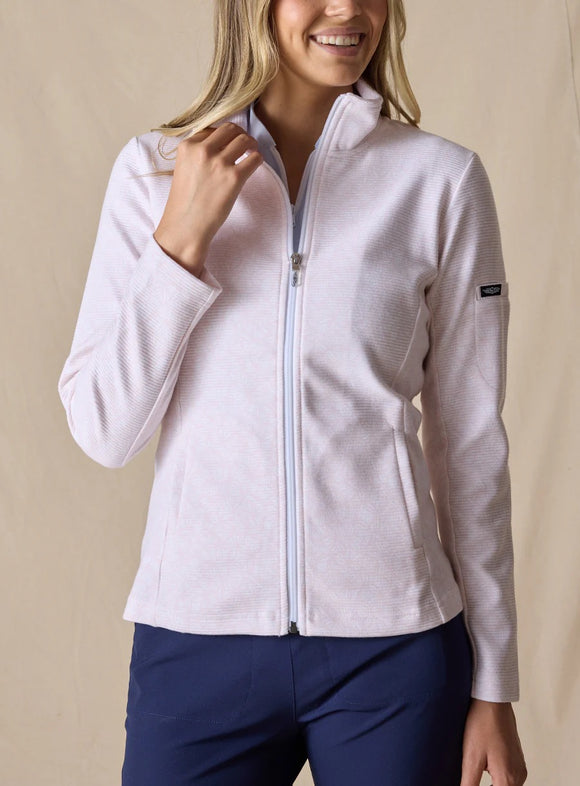 New Straight Dow Swing Golf Jacket - Soft Pink Leaves Size M MSP$115