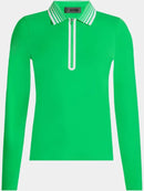 New G/Fore Women's Silky Tech Long Sleeve Quarter Zip Polo w/ Logo MSP$120-1