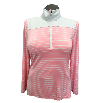 Women's Footjoy Pink & White Striped Golf Pullover Size L MSP$95