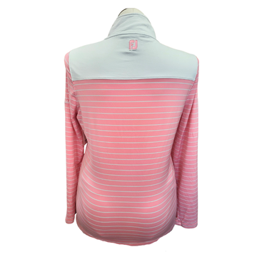 Women's Footjoy Pink & White Striped Golf Pullover Size L MSP$95 - 0