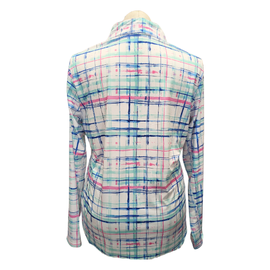 San Soleil Pastel Plaid Long Sleeve Sun Shirt Size XL MSP$110 - 0