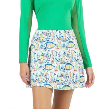 New Ibkul Izzy Print Swing Golf Skort Size M. MSP$98