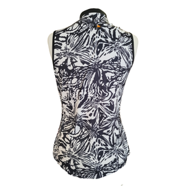 Adidas Women's Black & White Floral Sleeveless Golf Top Size S - 0
