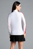 New Ibkul Women's Color Block Long Sleeve Zip Mock Sun Shirt-2