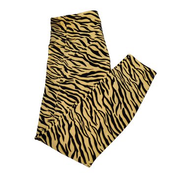 Lorna Jane Women's Yellow & Black Tiger Stripe Leggings Size M MSP$72 - 0