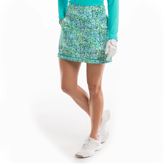 New EP NY 16 1/2 Inch Paintbrush Swirl Skort - White Multi Size M
