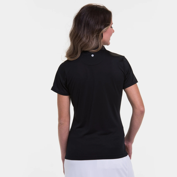 New EP NY Convertible Zip Mock Polo - Black Size M