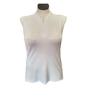 Lady Hagen White 1/4 Hidden Zip Sleeveless Top Size L-1