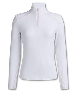 New G/Fore Women's White Silky Tech Nylon 1/4 Zip Base Layer Size S MSP$140