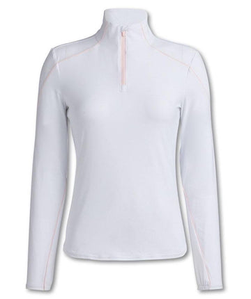 New G/Fore Women's White Silky Tech Nylon 1/4 Zip Base Layer Size S MSP$140