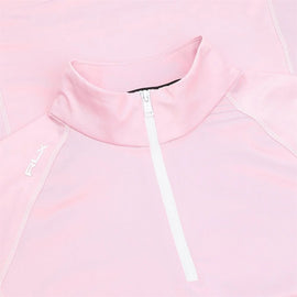 New Ralph Lauren RLX Pink Stretch Jersey 1/4 Zip Pullover Size L MSP$128 - 0