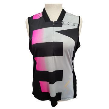 Jamie Sadock Fuchsia Black & Silver Sleeveless Top Size L MSP$89.50