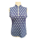 Tail Royal & Light Blue Geometrical Square Print Sleeveless Polo Size L-1