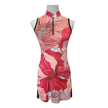Tail Activewear Pink & Red Floral Sleeveless Golf Dress Size XXS MSP$100