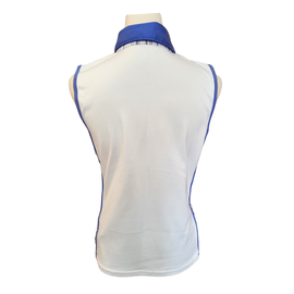 Izod Golf White Sleeveless Polo w/ Blue & Pink Plaid Accents Size M - 0