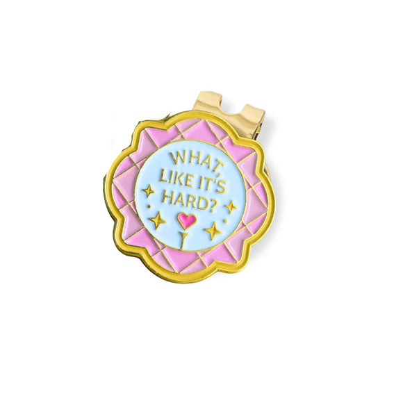 New Birdie Girl "What Like It's Hard" Ball Marker & Hat Clip