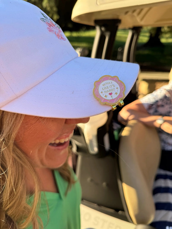 New Birdie Girl "What Like It's Hard" Ball Marker & Hat Clip