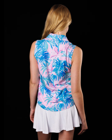 New Sunday Swagger Women's Relaxation Sleeveless Golf Polo - 0