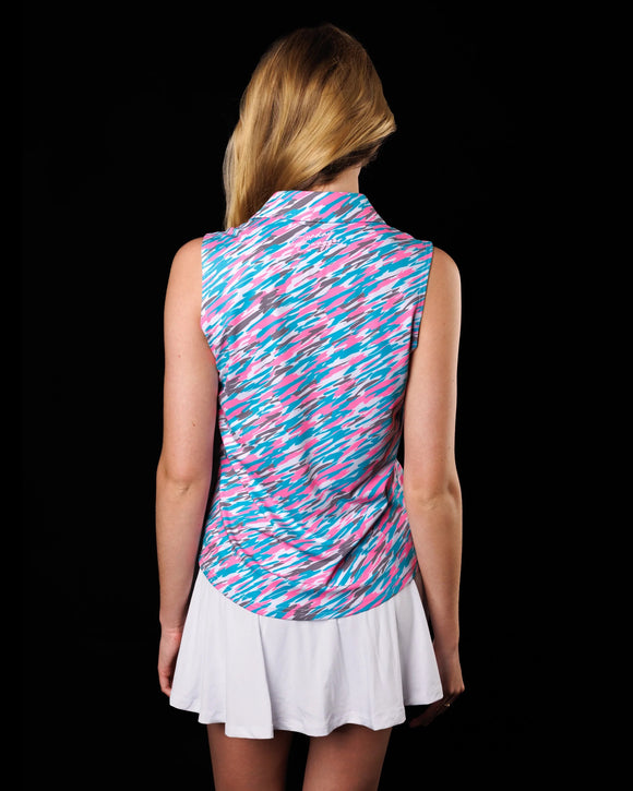 New Sunday Swagger Women's Mean Monsoon Sleeveless Golf Polo