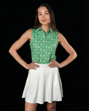 New Sunday Swagger Women's Lime Light Sleeveless Golf Polo