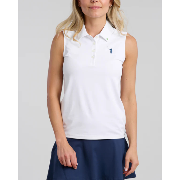 William Murray Classic Sleeveless Polo - White Size XXL