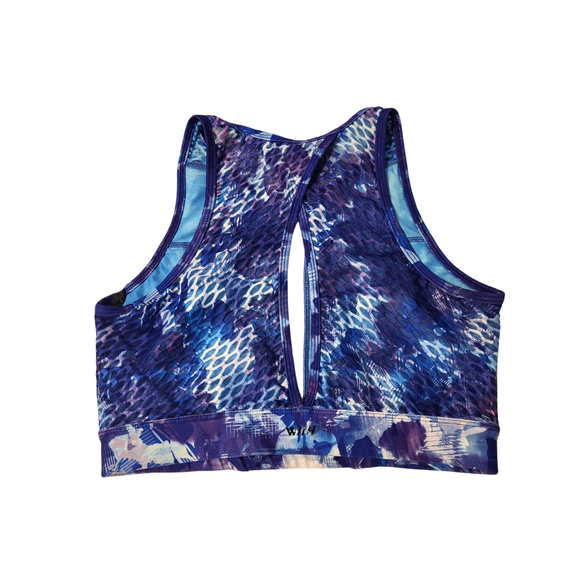 Peloton Purple Blue Moves High Neck Sports Bra Size M