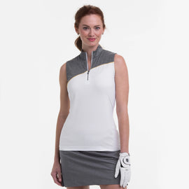 EP NY White & Gray Color Block Sleeveless Golf Top Size XL MSP$84