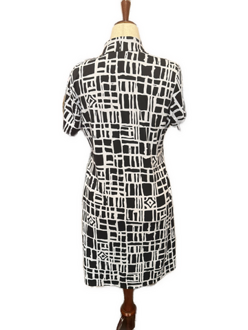 New Ibkul Black Out of the Box Zip Mock Golf Dress Size L MSP$100 - 0