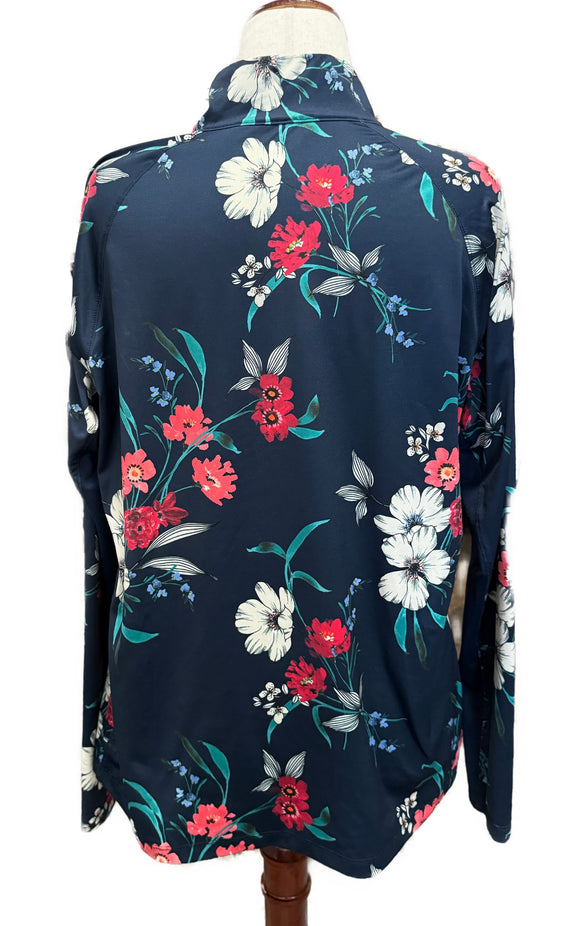 Lady Hagen Navy Floral Long Sleeve Golf Top MSP$70