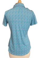New Scales Women's Aqua Sea Glass Golf Polo Size S MSP$80-3