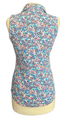 New Scales Gear White Vibrant Travels Sleeveless Polo Size S MSP$80-3