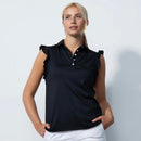 New Daily Sports Black Ruffled Sleeveless Golf Top MSP$94-1