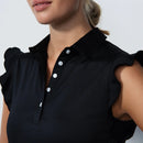 New Daily Sports Black Ruffled Sleeveless Golf Top MSP$94-3