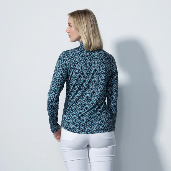New Daily Sports Twine Geometric Print Long Sleeve Golf Top MSP$130