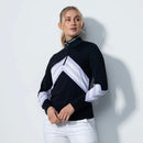 New Daily Sports Bari Dark Navy Lavender Stripe Long Sleeve Golf Top MSP$138-1